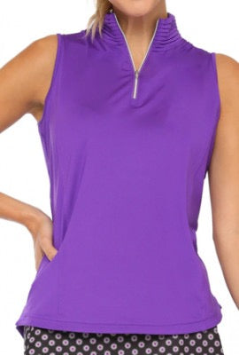 New Belyn Key Orchid Sleeveless Mock Golf Top Size XS MSP$118