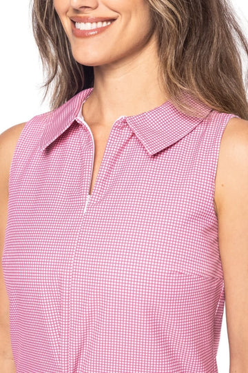 New Golftini Pink Plaid Timeless Pleated Golf Dress Size S MSP$198 - 0