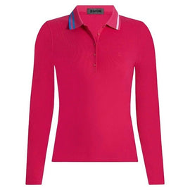 New G/Fore Contrast Collar Ribbed Tech Nylon Long Sleeve Polo w/ Logo Size L MSP$130 - 0
