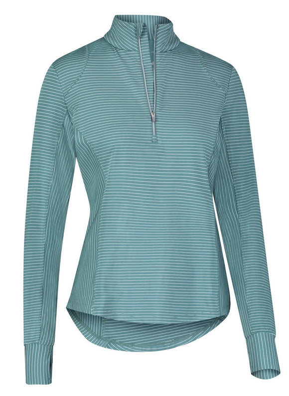 New Zero Restriction Renae Zip Mock - Blue Smoke MSP$134