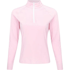 New Ralph Lauren RLX Pink Stretch Jersey 1/4 Zip Pullover Size L MSP$128