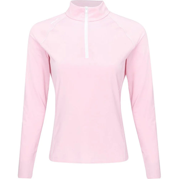 New Ralph Lauren RLX Pink Stretch Jersey 1/4 Zip Pullover Size L MSP$128