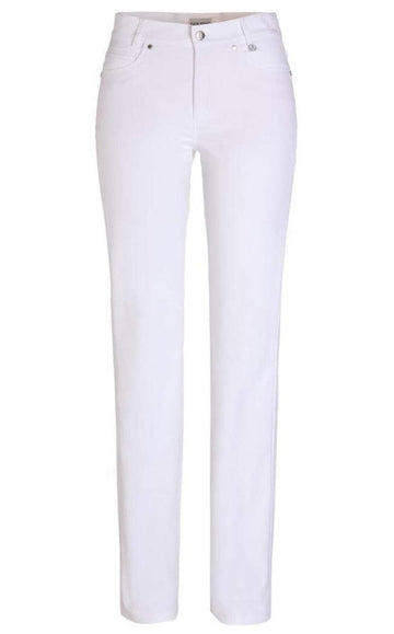New Golfino White Light Stretch Slim Trouser Size 4 MSP$139