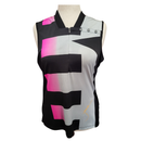 Jamie Sadock Fuchsia Black & Silver Sleeveless Top Size L MSP$89.50-1