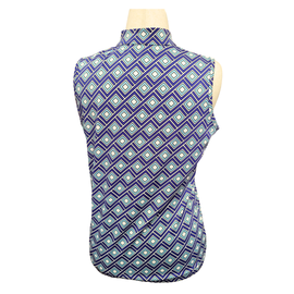 Tail Royal & Light Blue Geometrical Square Print Sleeveless Polo Size L - 0