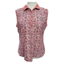 New Ahead Performance Coral Speckled Sleeveless Polo w/ Logo-1
