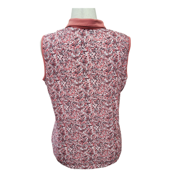 New Ahead Performance Coral Speckled Sleeveless Polo w/ Logo - 0