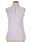 Greg Norman Women's Lavender Print Sleeveless Golf Polo Size M MSP$79-1