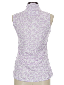 Greg Norman Women's Lavender Print Sleeveless Golf Polo Size M MSP$79 - 0