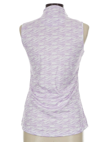 Greg Norman Women's Lavender Print Sleeveless Golf Polo Size M MSP$79 - 0