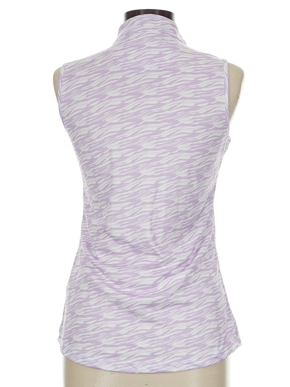 Greg Norman Women's Lavender Print Sleeveless Golf Polo Size M MSP$79