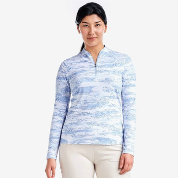 New Nivo Sport Lolita LS Mock Women's Pullover - Gentle Blue Size L MSP$91
