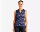 New Nivo Sport Noa II Sleeveless Mock Golf Top - Navy Size M MSP$82-1