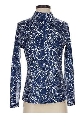 Gottex Navy & White Dot PrintLong Sleeve Sun Shirt Size XL MSP$88