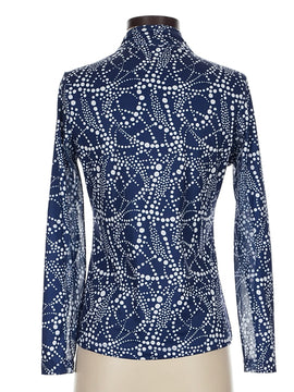 Gottex Navy & White Dot PrintLong Sleeve Sun Shirt Size XL MSP$88 - 0