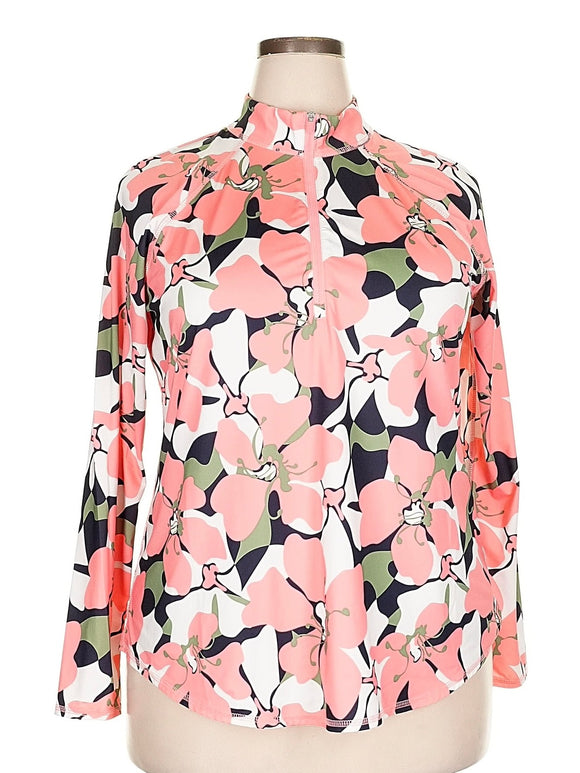 Jofit Peach, White & Black Golf Pullover Size XXL MSP$