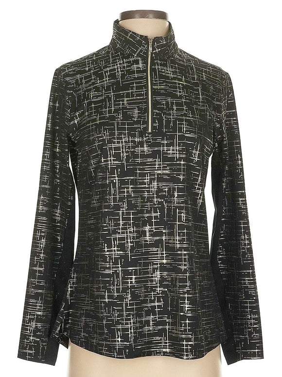 San Soleil Black & Golf Long Sleeve Sun Shirt Size S MSP$100