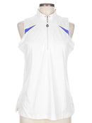 Jamie Sadock White Sleeveless Golf Top Size L MSP$98-1