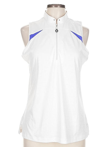 Jamie Sadock White Sleeveless Golf Top Size L MSP$98