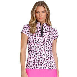 New Tail Activewear Michelle Short Sleeve Golf Top - Pantera MSP$90