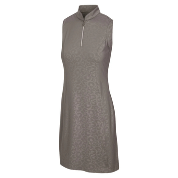 New Greg Norman Gardenia Sleeveless Short Sleeve Golf Zip Dress - Graphite Size XL