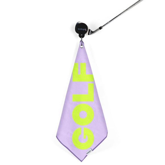 New Birdie Girl Lilac Leopard Magnetic Golf Towel