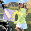 New Birdie Girl Lilac Leopard Magnetic Golf Towel-4