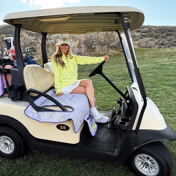 New Birdie Girl Lilac Leopard Reversible Golf Seat Cover