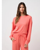 New TravisMathew Women's Cloud Terry Crew - Porcelain Rose Size S-1