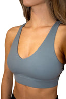New Golftini Gray Crossover Sports Bra Size XS MSP$48-3