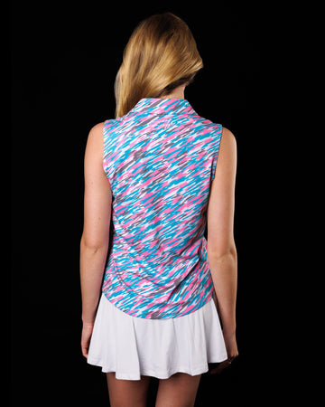 New Sunday Swagger Women's Mean Monsoon Sleeveless Golf Polo - 0