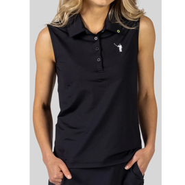 William Murray Classic Women's Sleeveless Polo - Black Size XXL