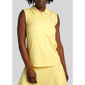 William Murray Martinis And Mowers Women's A-Line Sleeveless Polo - Yellow Size XXL