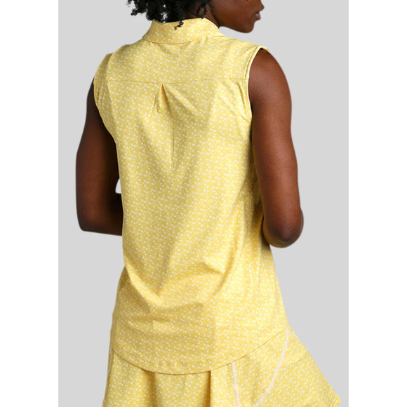 William Murray Martinis And Mowers Women's A-Line Sleeveless Polo - Yellow Size XXL