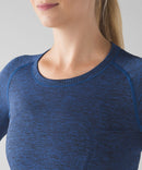Lululemon Swiftly Tech Long Sleeve Crew Black / Sapphire Blue Size 10-3