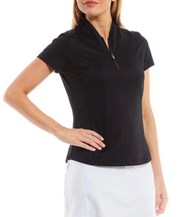 New Tail Activewear Genesis Black Short Sleeve Golf Top MSP$95