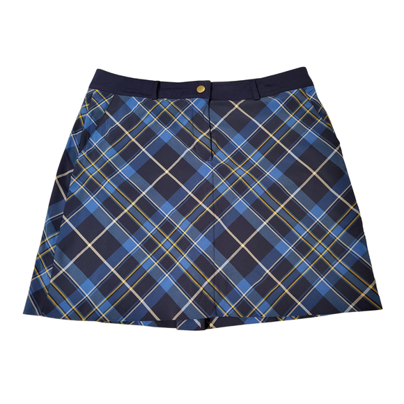 Lady Hagen Blue & Navy Plaid Golf Skort Size 10