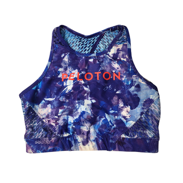 Peloton Purple Blue Moves High Neck Sports Bra Size M