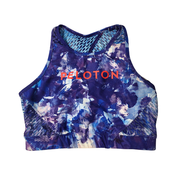 Peloton Purple Blue Moves High Neck Sports Bra Size M