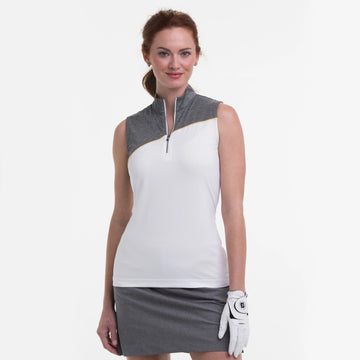 EP NY White & Gray Color Block Sleeveless Golf Top Size XL MSP$84
