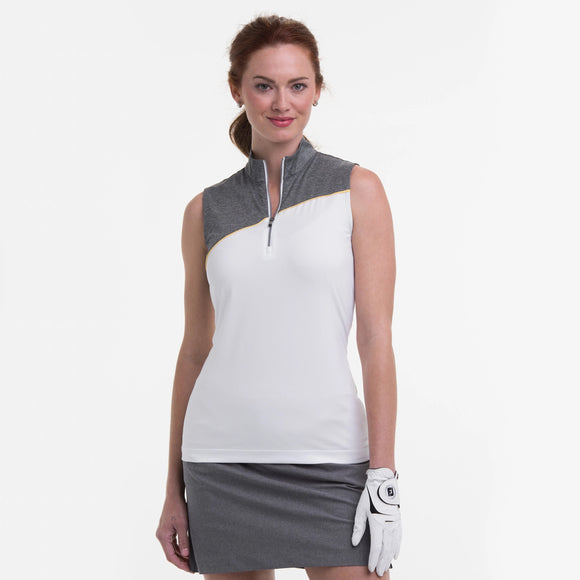 EP NY White & Gray Color Block Sleeveless Golf Top Size XL MSP$84
