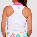 New TJ Sport Racerback Golf Shirt - White/Neon Pink MSP$82-2