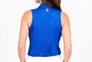 New TJ Sport Women's Royal Ghost Hibiscus Sleeveless Golf Shirt MSP$80-2