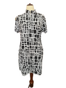 New Ibkul Black Out of the Box Zip Mock Golf Dress Size L MSP$100-1