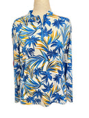 Tail Activewear White, Blue & Orange Palm Print Golf Pullover Size XL MSP$98-1
