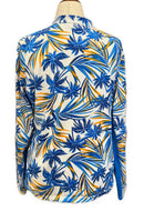 Tail Activewear White, Blue & Orange Palm Print Golf Pullover Size XL MSP$98-2