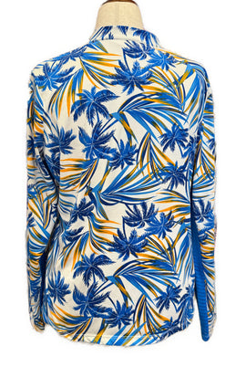 Tail Activewear White, Blue & Orange Palm Print Golf Pullover Size XL MSP$98 - 0