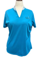 Adidas Women's Turquoise Zip Golf Polo w/ Logo Size XL-1