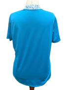 Adidas Women's Turquoise Zip Golf Polo w/ Logo Size XL-3