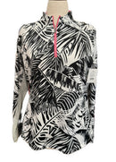 Tail White & Black Palm Print Long Sleeve Golf Sun Shirt Size XL MSP$100-1